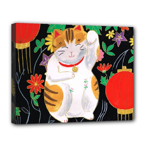 Maneki Neko Canvas 14  X 11  (framed) by TabbyCatStudios