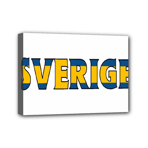 Sweden Mini Canvas 7  X 5  (framed) by worldbanners