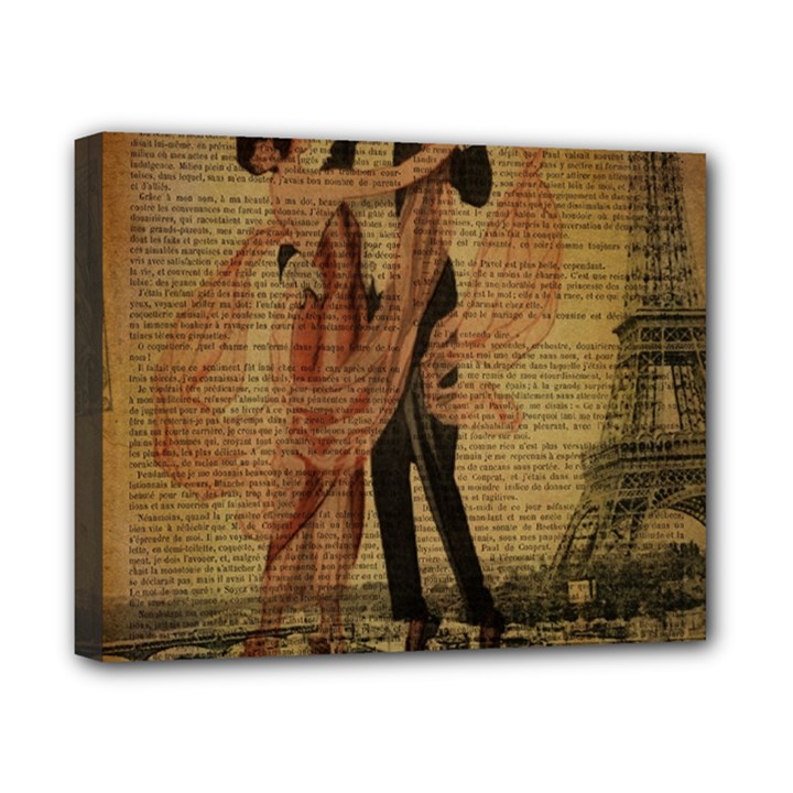 Vintage Paris Eiffel Tower Elegant Dancing Waltz Dance Couple  Canvas 10  x 8  (Framed)