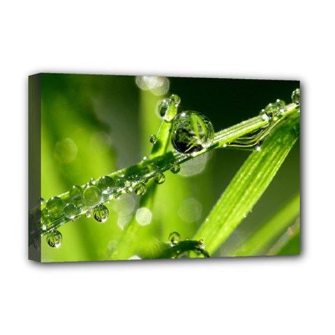 Waterdrops Deluxe Canvas 18  X 12  (framed) by Siebenhuehner