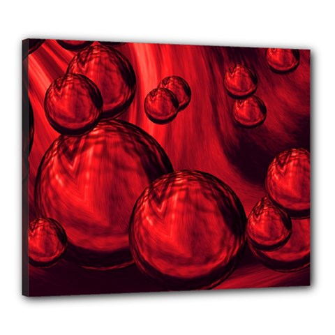 Red Bubbles Canvas 24  X 20  (framed) by Siebenhuehner