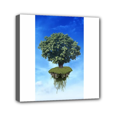 Floating Island Mini Canvas 6  X 6  (framed) by BrilliantArtDesigns