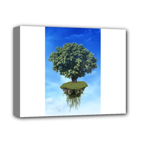 Floating Island Deluxe Canvas 14  X 11  (framed) by BrilliantArtDesigns