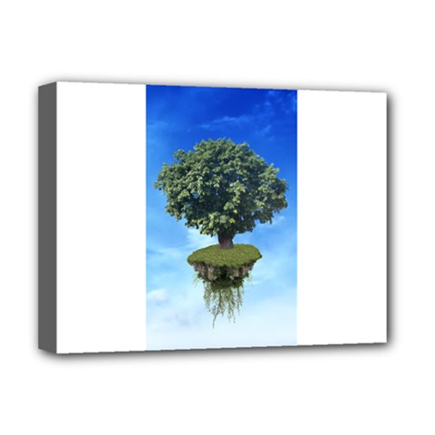 Floating Island Deluxe Canvas 16  X 12  (framed)  by BrilliantArtDesigns