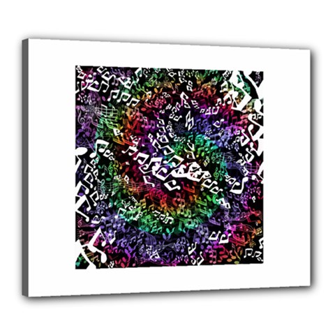 Urock Musicians Twisted Rainbow Notes  Canvas 24  X 20  (framed) by UROCKtheWorldDesign