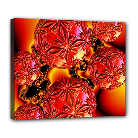  Flame Delights, Abstract Red Orange Deluxe Canvas 24  X 20  (framed) by DianeClancy