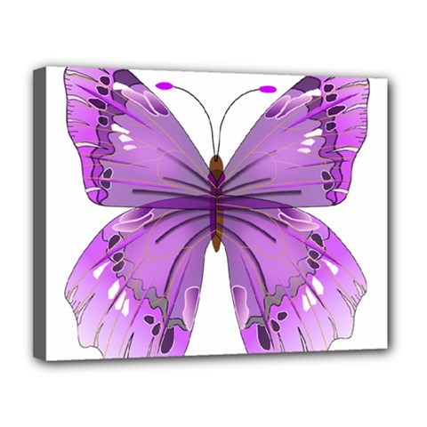 Purple Awareness Butterfly Canvas 14  X 11  (framed) by FunWithFibro