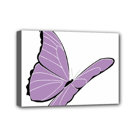 Purple Awareness Butterfly 2 Mini Canvas 7  X 5  (framed) by FunWithFibro