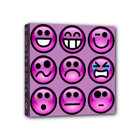 Chronic Pain Emoticons Mini Canvas 4  X 4  (framed) by FunWithFibro