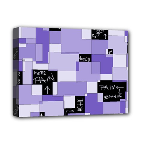 Purple Pain Modular Deluxe Canvas 16  X 12  (framed)  by FunWithFibro