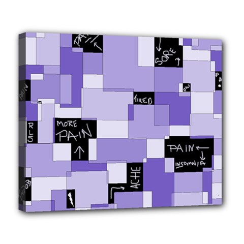 Purple Pain Modular Deluxe Canvas 24  X 20  (framed) by FunWithFibro