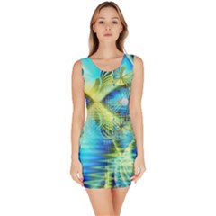 Crystal Lime Turquoise Heart Of Love, Abstract Bodycon Dress by DianeClancy