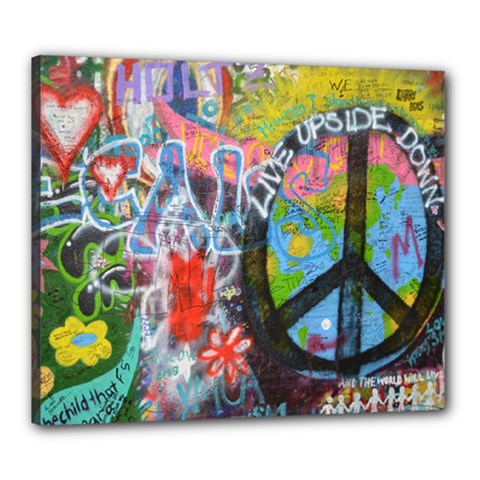 Prague Graffiti Canvas 24  X 20  (framed) by StuffOrSomething