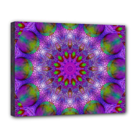 Rainbow At Dusk, Abstract Star Of Light Canvas 14  X 11  (framed) by DianeClancy