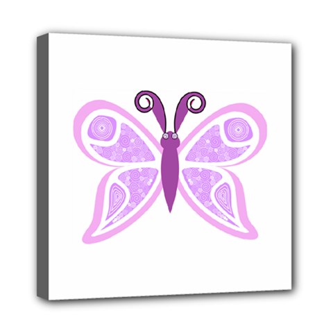 Whimsical Awareness Butterfly Mini Canvas 8  X 8  (framed) by FunWithFibro