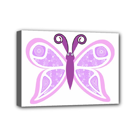 Whimsical Awareness Butterfly Mini Canvas 7  X 5  (framed) by FunWithFibro