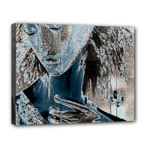 Feeling Blue Canvas 14  X 11  (framed) by FunWithFibro