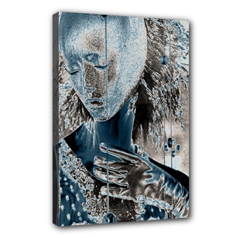 Feeling Blue Canvas 18  X 12  (framed) by FunWithFibro