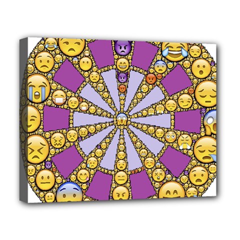 Circle Of Emotions Deluxe Canvas 20  X 16  (framed) by FunWithFibro