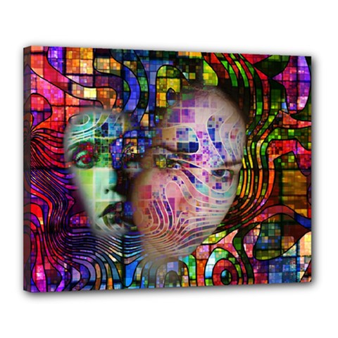 Artistic Confusion Of Brain Fog Canvas 20  X 16  (framed) by FunWithFibro