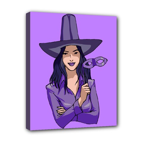 Purple Witch Canvas 10  X 8  (framed) by FunWithFibro