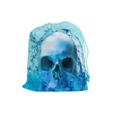 Skull In Water Drawstring Pouch (large) by icarusismartdesigns