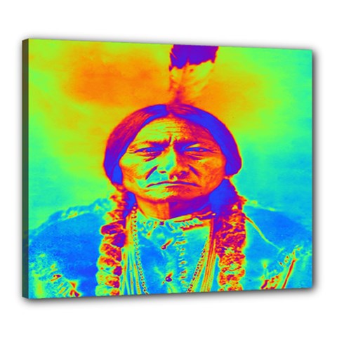 Sitting Bull Canvas 24  X 20  (framed) by icarusismartdesigns