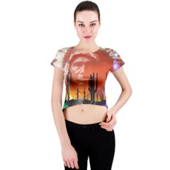 Crew Neck Crop Top by icarusismartdesigns