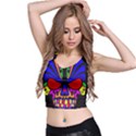 Skull In Colour Full All Over Print Crop Top View2