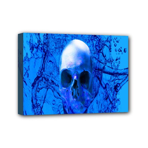 Alien Blue Mini Canvas 7  X 5  (framed) by icarusismartdesigns