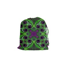 Purple Meets Green Drawstring Pouch (small) by OCDesignss