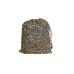 Chocolate Leopard  Drawstring Pouch (small) by OCDesignss