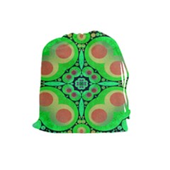 Neon Green  Drawstring Pouch (large) by OCDesignss