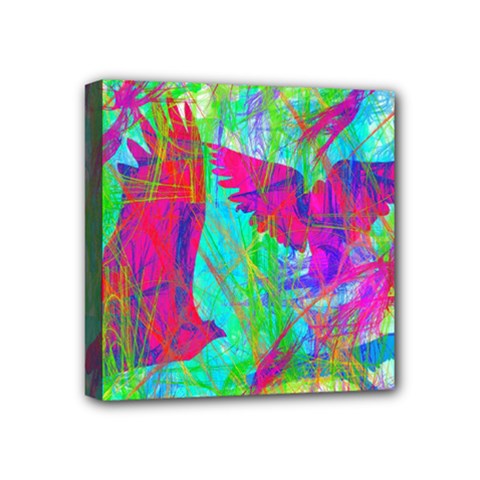 Birds In Flight Mini Canvas 4  X 4  (framed) by icarusismartdesigns