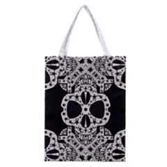 Metal Texture Silver Skulls  All Over Print Classic Tote Bag by OCDesignss