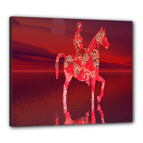 Riding At Dusk Canvas 24  X 20  (framed) by icarusismartdesigns