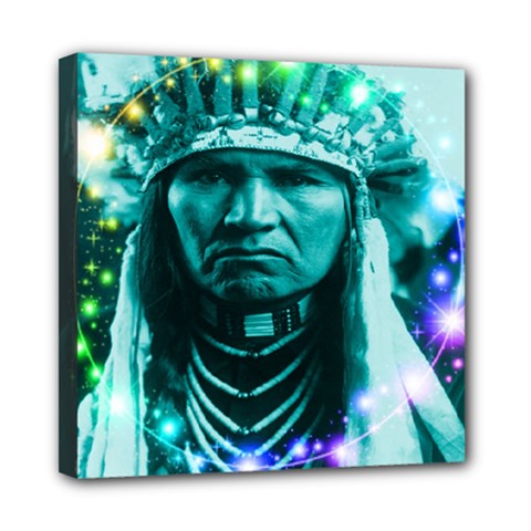 Magical Indian Chief Mini Canvas 8  X 8  (framed) by icarusismartdesigns