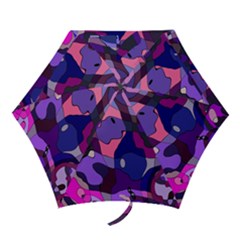 Blue Purple Chaos Mini Folding Umbrella by LalyLauraFLM