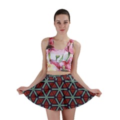 Cubes Pattern Abstract Design Mini Skirt by LalyLauraFLM