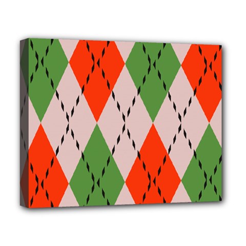 Argyle Pattern Abstract Design Deluxe Canvas 20  X 16  (stretched) by LalyLauraFLM