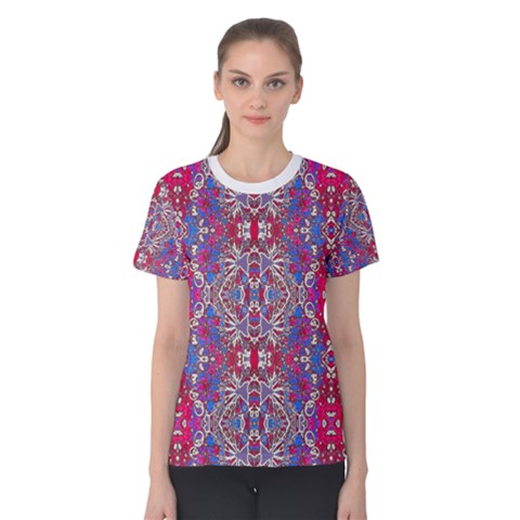 Colorful Ornate Decorative Pattern Women s Cotton Tee by dflcprintsclothing