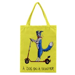 A Dog On A Scooter Classic Tote Bag by retz