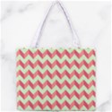 Mint Pink Modern Retro Chevron Patchwork Pattern Tiny Tote Bag View1