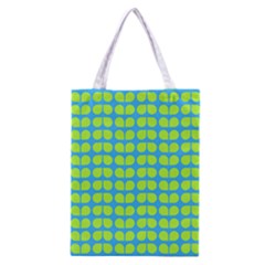 Blue Lime Leaf Pattern Classic Tote Bag by GardenOfOphir