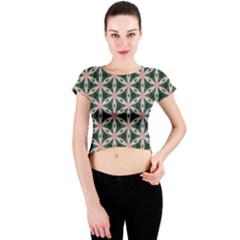 Cute Pretty Elegant Pattern Crew Neck Crop Top by GardenOfOphir