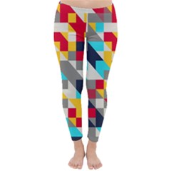 Colorful Shapes Winter Leggings  by LalyLauraFLM