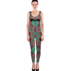 Green Tribal Star Onepiece Catsuit by LalyLauraFLM