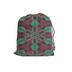 Green Tribal Star Drawstring Pouch by LalyLauraFLM