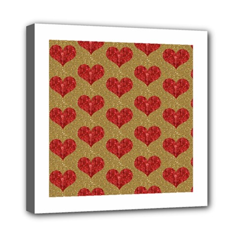 Sparkle Heart  Mini Canvas 8  X 8  (framed) by Kathrinlegg