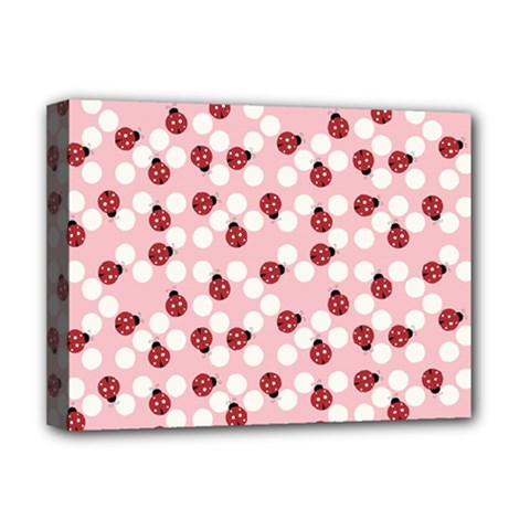 Spot The Ladybug Deluxe Canvas 16  X 12  (framed)  by Kathrinlegg